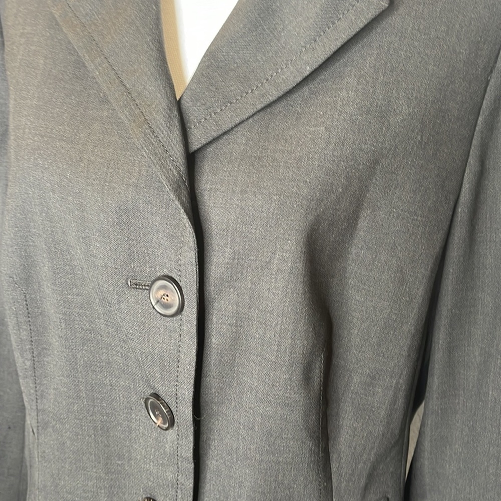 Akris Punto Blazer Jacket Wool Blend Lined Boxy Black Sz 14 - Picture 4 of 13